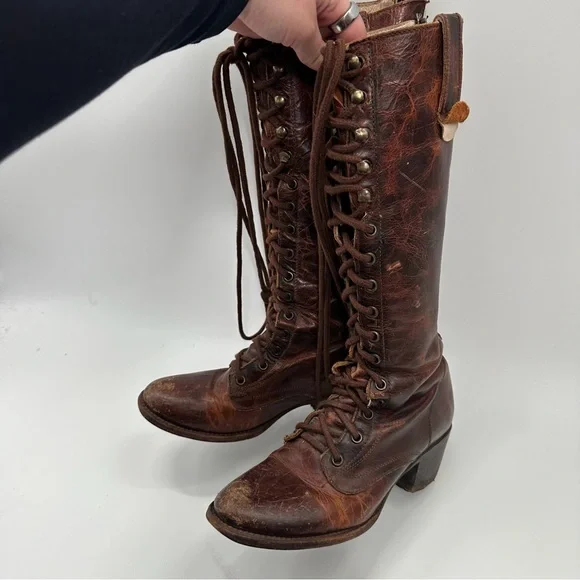 Flawed Freebird By Steven Grany Brown Leather Boots - Picture 4 of 15